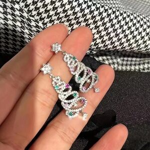 1 Pair of Vibrant Women’s Fashion Christmas Tree Dangle Earrings